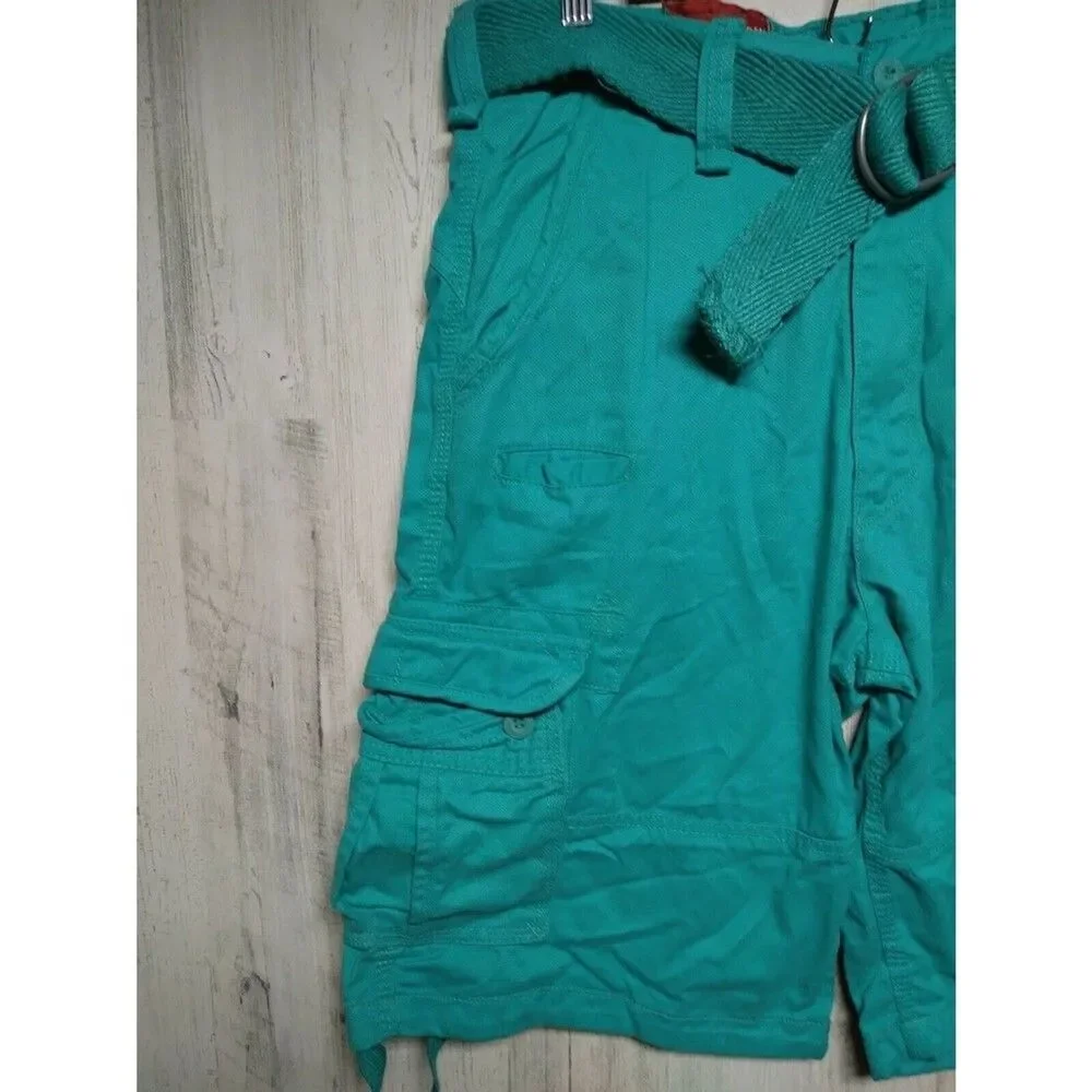 Jordan Craig Blue Belted Cargo Shorts Size 34